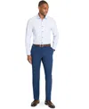 Construct Men's Recycled Slim Fit Micro Geo 4-way Stretch Performance Dress Shirt In White Blue