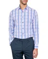 CONSTRUCT MEN'S RECYCLED SLIM FIT PLAID PERFORMANCE STRETCH COOLING COMFORT DRESS SHIRT
