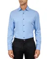 Construct Men's Recycled Slim Fit Gingham Performance Stretch Cooling Comfort Dress Shirt In Blue