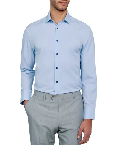 Construct Men's Recycled Slim Fit Micro Texture Performance Stretch Cooling Comfort Dress Shirt In Mint