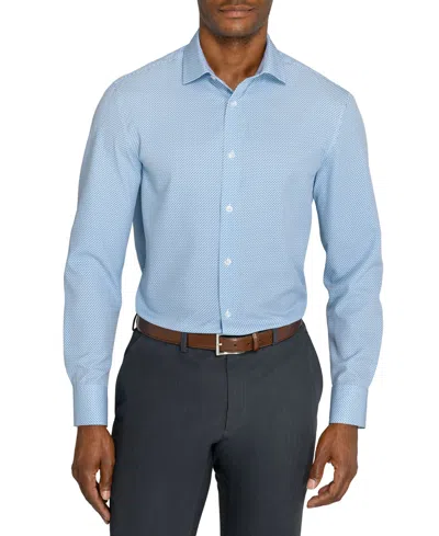 Construct Men's Slim-fit Performance Stretch Comfort Dress Shirt In Blue
