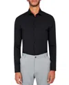 Construct Slim Fit Solid 4-way Stretch Performance Dress Shirt In Noir