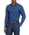 Construct Men's Spread Collar Plaid Dress Shirt In Blue