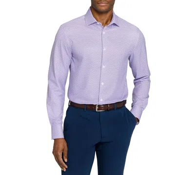 Construct Men's Spread Collar Slim-fit Performance Stretch Comfort Dress Shirt In Purple