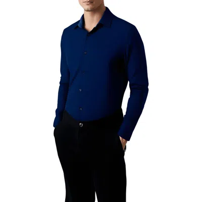 CONSTRUCT MENS STRETCH POLYESTER BUTTON-DOWN SHIRT