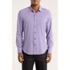 Construct Micro Geo Print Slim Fit 4-way Stretch Button-up Shirt In Purple