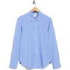 Construct Micro Geometric Print Stretch Button-up Shirt In Blue
