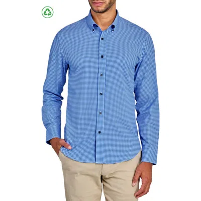 CONSTRUCT CONSTRUCT SLIM FIT MICRO PLAID RECYCLED 4-WAY STRETCH PERFORMANCE LONG SLEEVE SHIRT