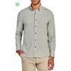 Construct Micro Plaid Woven Long Sleeve In Olive