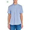 Construct Mini Barrelong Sleeve Woven Short Sleeve Basic In White/blue