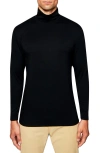 Construct Mock Neck Long Sleeve Shirt In Black