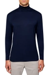Construct Mock Neck Long Sleeve Shirt In Blue
