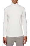 Construct Mock Neck Long Sleeve Shirt In White
