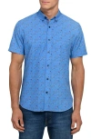 Construct Paisley Woven Short Sleeve Basic In Blue