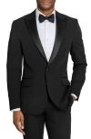 Construct Peak Lapel Tuxedo Jacket In Black