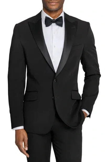 Construct Peak Lapel Tuxedo Jacket In Black