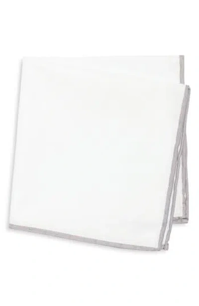 Construct Pipe Trim Cotton Pocket Square In Yellow