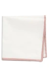 Construct Pipe Trim Cotton Pocket Square In White