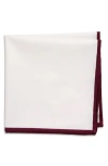 Construct Pipe Trim Cotton Pocket Square In White