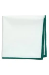 Construct Pipe Trim Cotton Pocket Square In Green