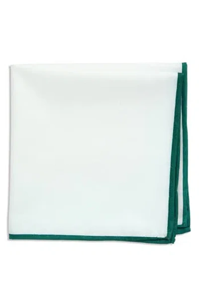 Construct Pipe Trim Cotton Pocket Square In Green