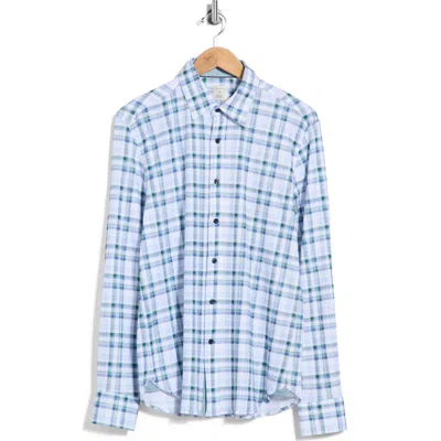 Construct Plaid Seersucker Button Up Shirt In Blue