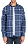 Construct Plaid Shirt Jacket In Blue