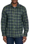 Construct Plaid Shirt Jacket In Green