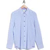 Construct Plaid Stretch Button-up Shirt In Blue