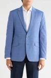 Construct Plaid Two-button Sport Coat In Blue