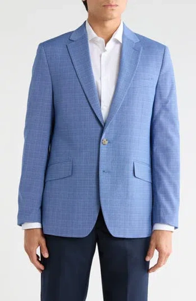 Construct Plaid Two-button Sport Coat In Blue