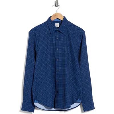 Construct Polka Dot Slim Fit Long Sleeve Shirt In Blue