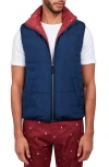 Construct Reversible Puffer Vest In Blue