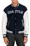 Construct Seattle Kraken Varsity Jacket In Blue