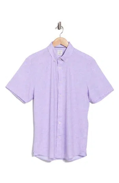Construct Short Sleeve Button-down Shirt In Purple