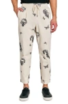 Construct Skull Pant Pleated Drawstring In Ecru