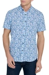 Construct Slim Fit 4-way Stretch Short Sleeve Button-up Performance Shirt In Multi