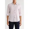 Construct Slim Fit Abstract Geo Print Stretch Button-up Shirt In Pink