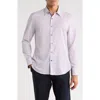 Construct Slim Fit Dot Stretch Button-up Shirt In Pink