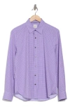 Construct Slim Fit Gingham 4-way-stretch Button-up Shirt In Lilac
