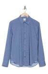 Construct Slim Fit Gingham 4-way-stretch Button-up Shirt In Navy