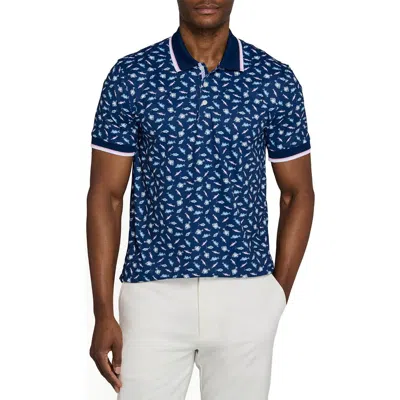 Construct Slim Fit Gone Fishing Polo Short Sleeve Shirt In Animal Print