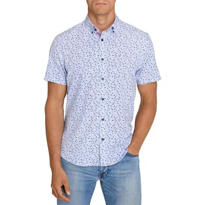 Construct Slim Fit Harbor Bloom Performance Short Sleeve Shirt In Blue