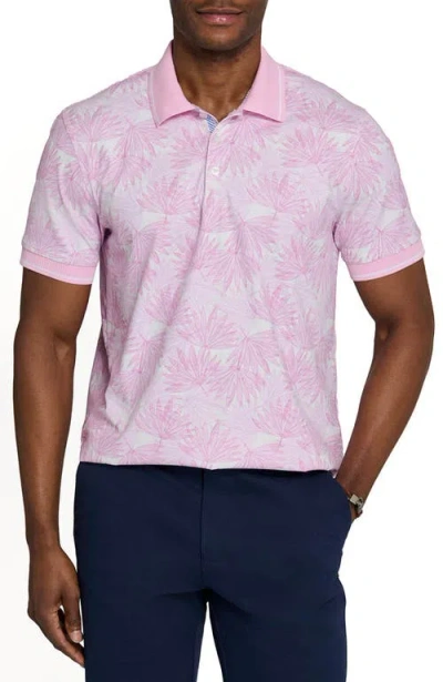 Construct Slim Fit Leaf Polo Short Sleeve Shirt In Multi