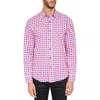 Construct Slim Fit Micro Check Print Four-way Stretch Performance Button-up Shirt In Red/blue