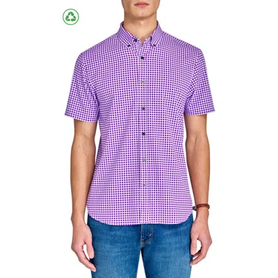 Construct Mini Check Woven Short Sleeve Basic In Lilac