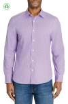 Construct Mosaic Dot Woven Long Sleeve Basic In Purple