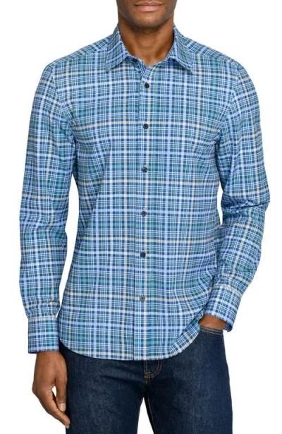 Construct Slim Fit Multi Plaid Woven Long Sleeve Basic Shirt