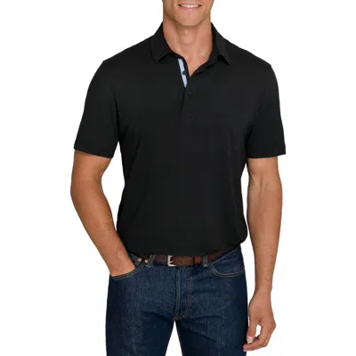 Construct Slim Fit Newport Butter-soft Short Sleeve Polo In Black