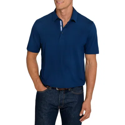 Construct Slim Fit Newport Butter-soft Short Sleeve Polo In Blue